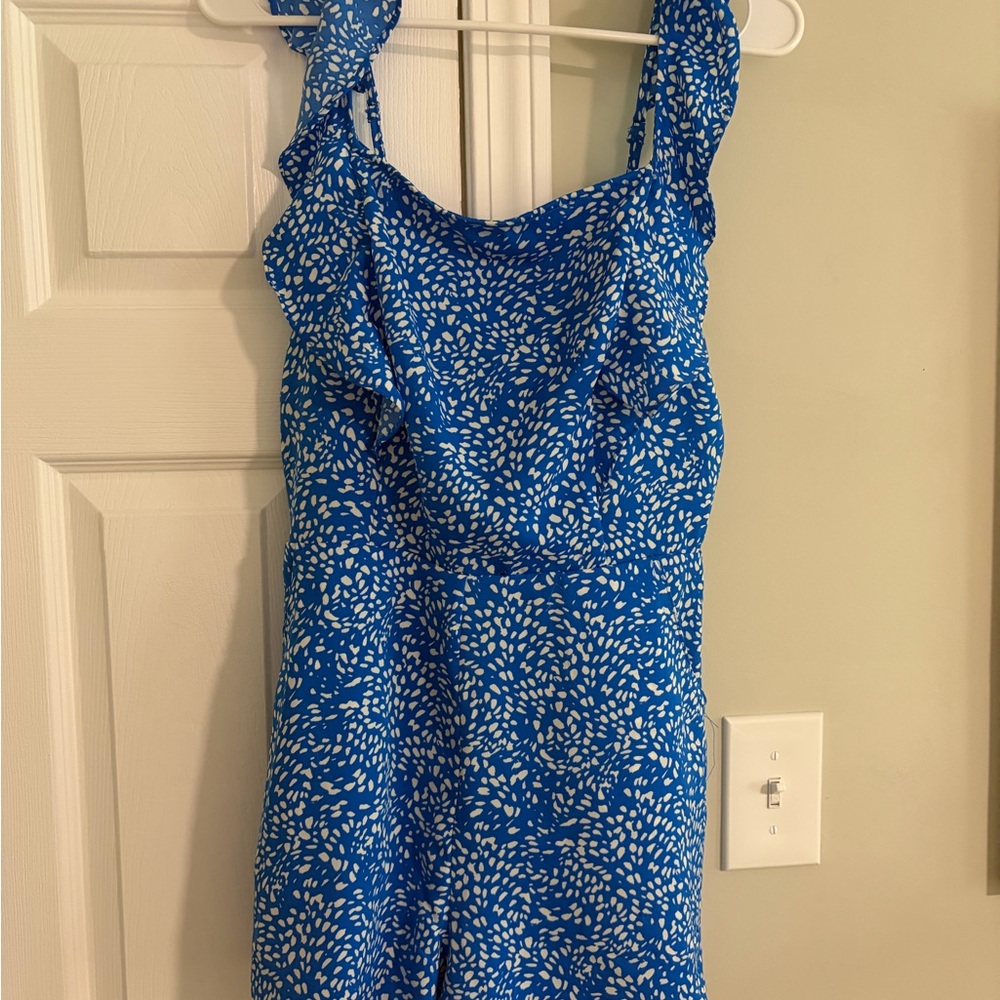 Magnolia Blue & White Printed Romper